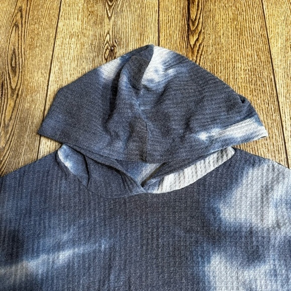 Orange Kiss light & dark blue camo thermal hoodie drawstring bottom cuffs, L. - Picture 5 of 12